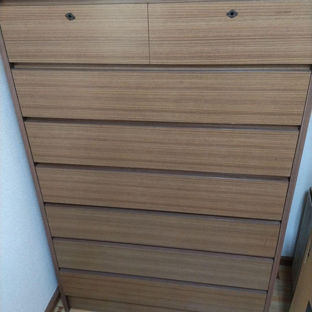 ブラウン木製タンス 8引き出し
