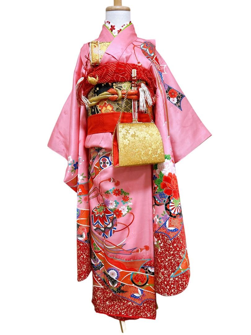 本格正絹着物♡七五三　7歳　女の子　セット　一式　ピンク系