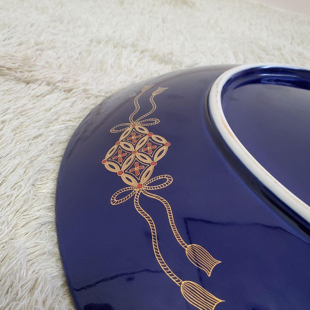 希少✨有田焼 静山作 金彩鶴絵柄 大皿 直径約46cm 特大 色絵皿　ひろき様