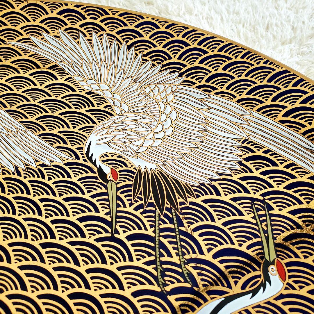 希少✨有田焼 静山作 金彩鶴絵柄 大皿 直径約46cm 特大 色絵皿　ひろき様
