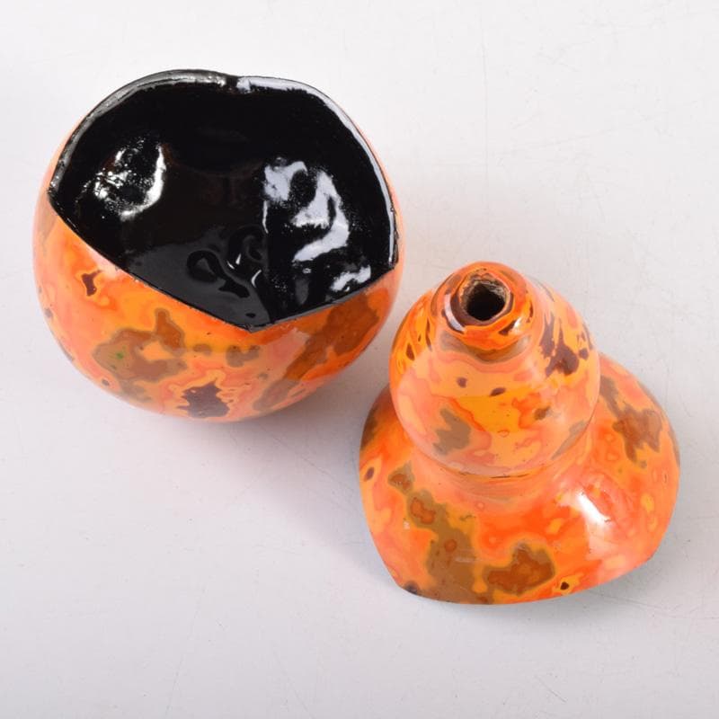 喫煙具　若狭塗　金虫喰塗　莨壷　煙草入　共箱　V　7189