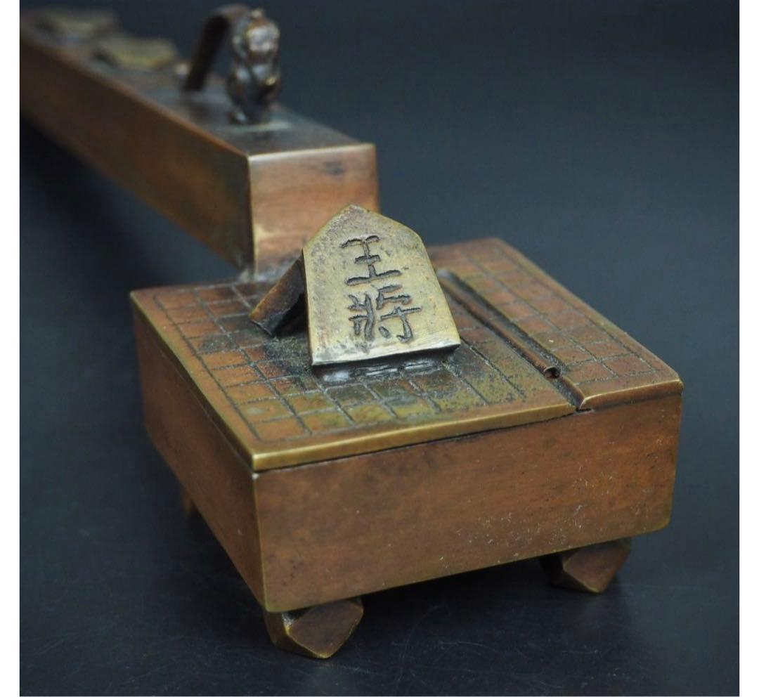 送料無料 明治金工　大型将棋矢立　27.5ｃｍ　置物