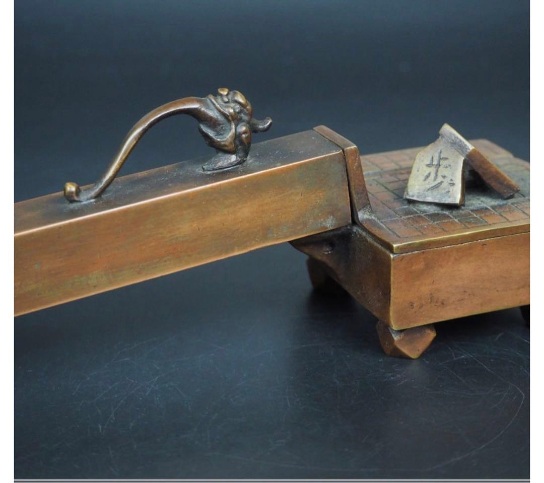 送料無料 明治金工　大型将棋矢立　27.5ｃｍ　置物