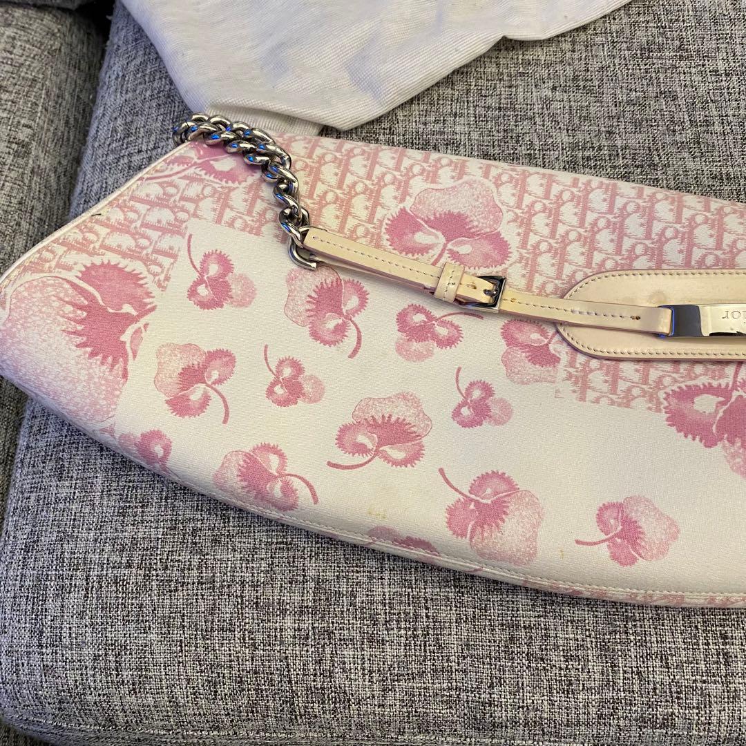 【超希少】ディオール　ピンク　トロッター　ショルダー　BON1014 フラワー