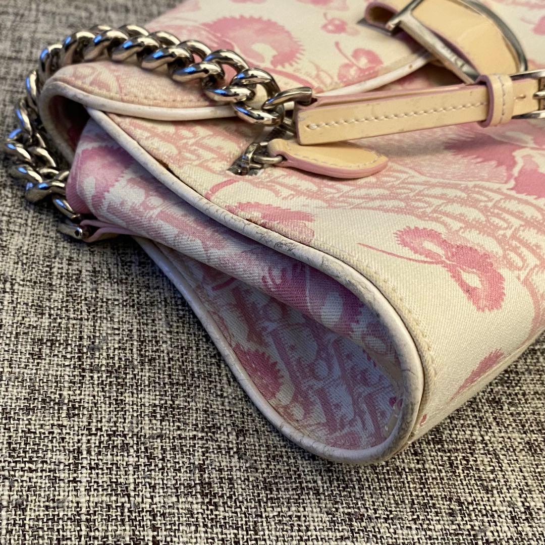 【超希少】ディオール　ピンク　トロッター　ショルダー　BON1014 フラワー