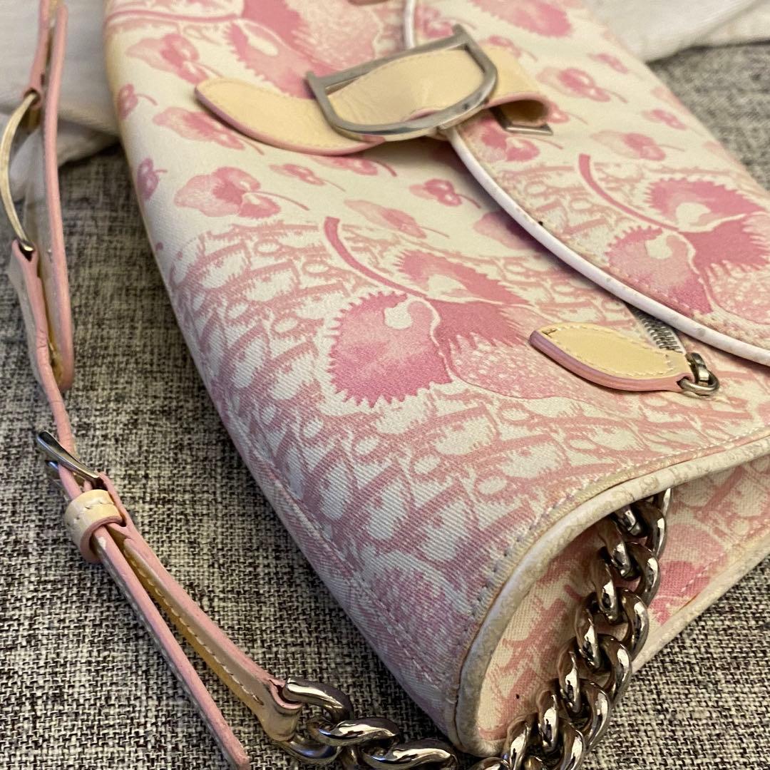 【超希少】ディオール　ピンク　トロッター　ショルダー　BON1014 フラワー