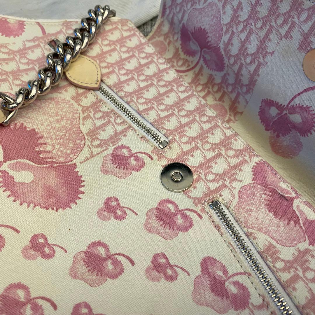 【超希少】ディオール　ピンク　トロッター　ショルダー　BON1014 フラワー