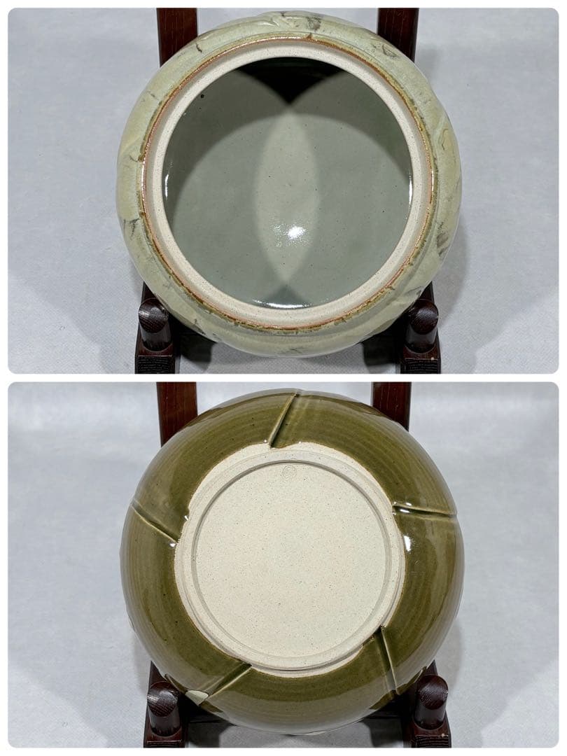 即中斎好　福森比路志造　萬古捻梅水指　替蓋付　美品　共箱　茶道具　送料込