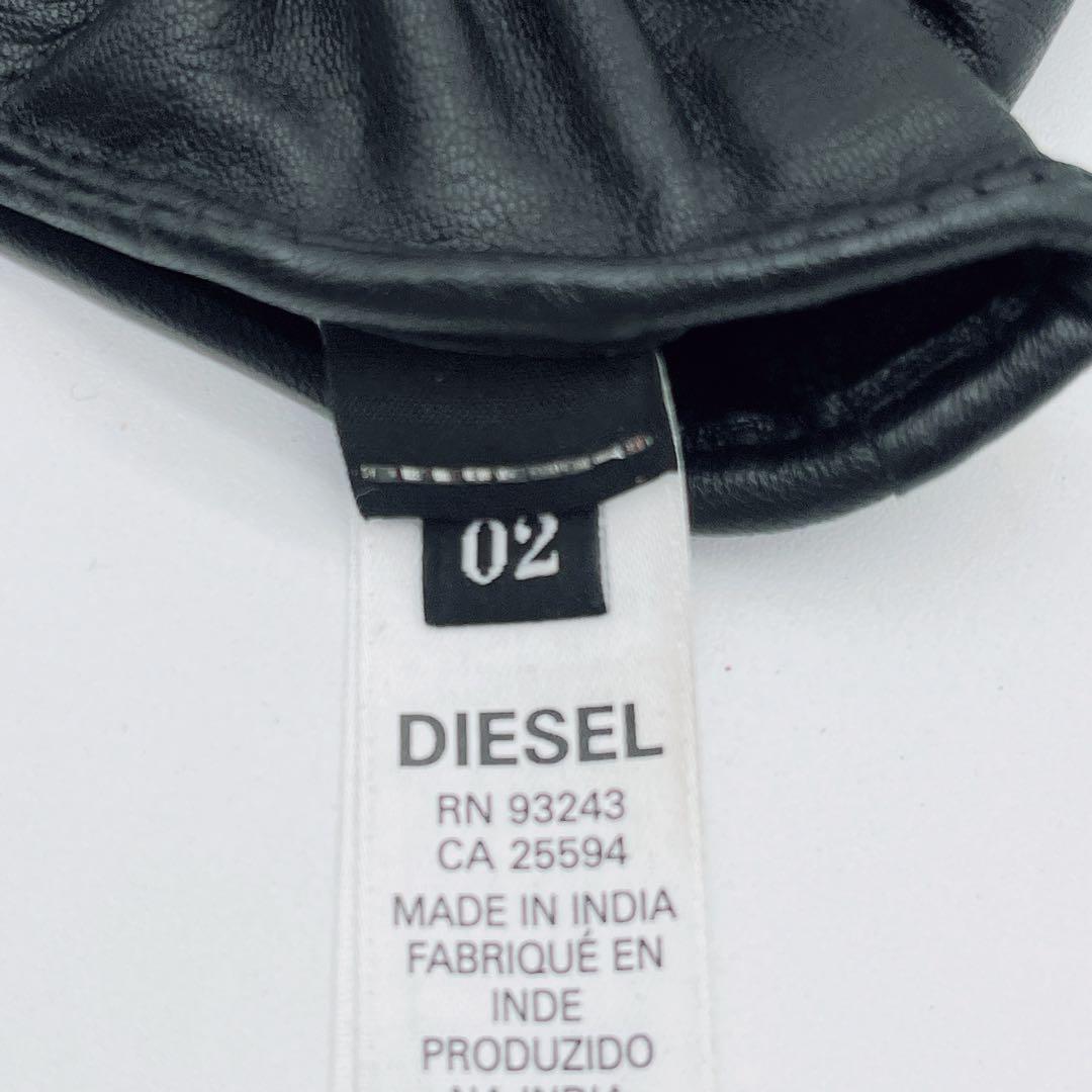 【DIESEL】メンズ 手袋 グローブ レザー ポケットデザイン 羊革 ブラック