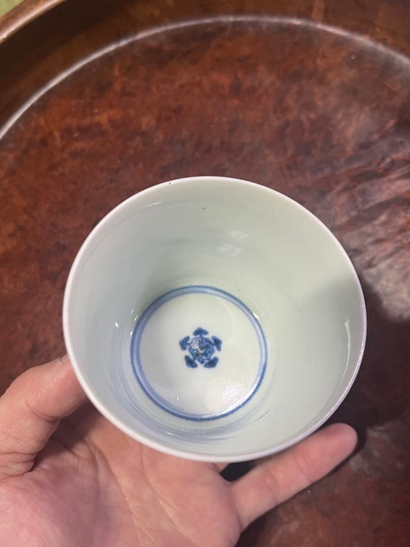 古伊万里　蕎麦猪口　無傷完品　そば猪口　上手　柿右衛門　藍柿右衛門　藍九谷　藍柿