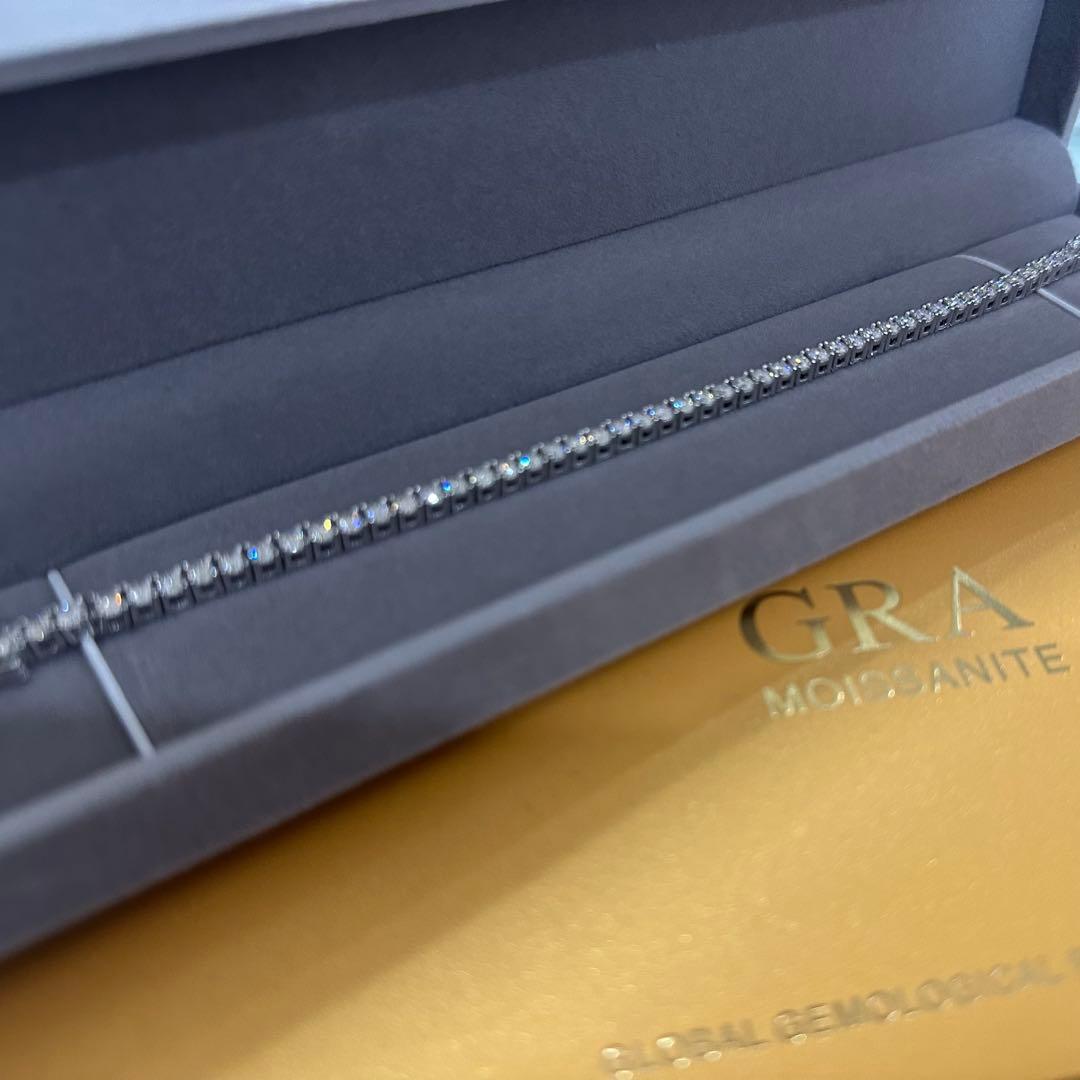 Ri　鑑定書付き 最高品質モアサナイト　テニスチェーン　ネックレス