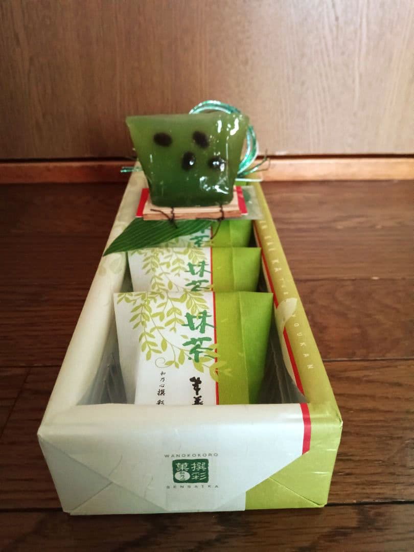 ケース付き　実物大　和乃心　撰彩菓　抹茶羊羹　食品サンプル