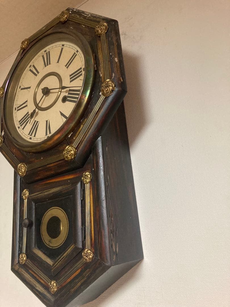 昭和レトロ SEIKOSHAゼンマイ式振り子時計 稼働品 掛け時計 ③