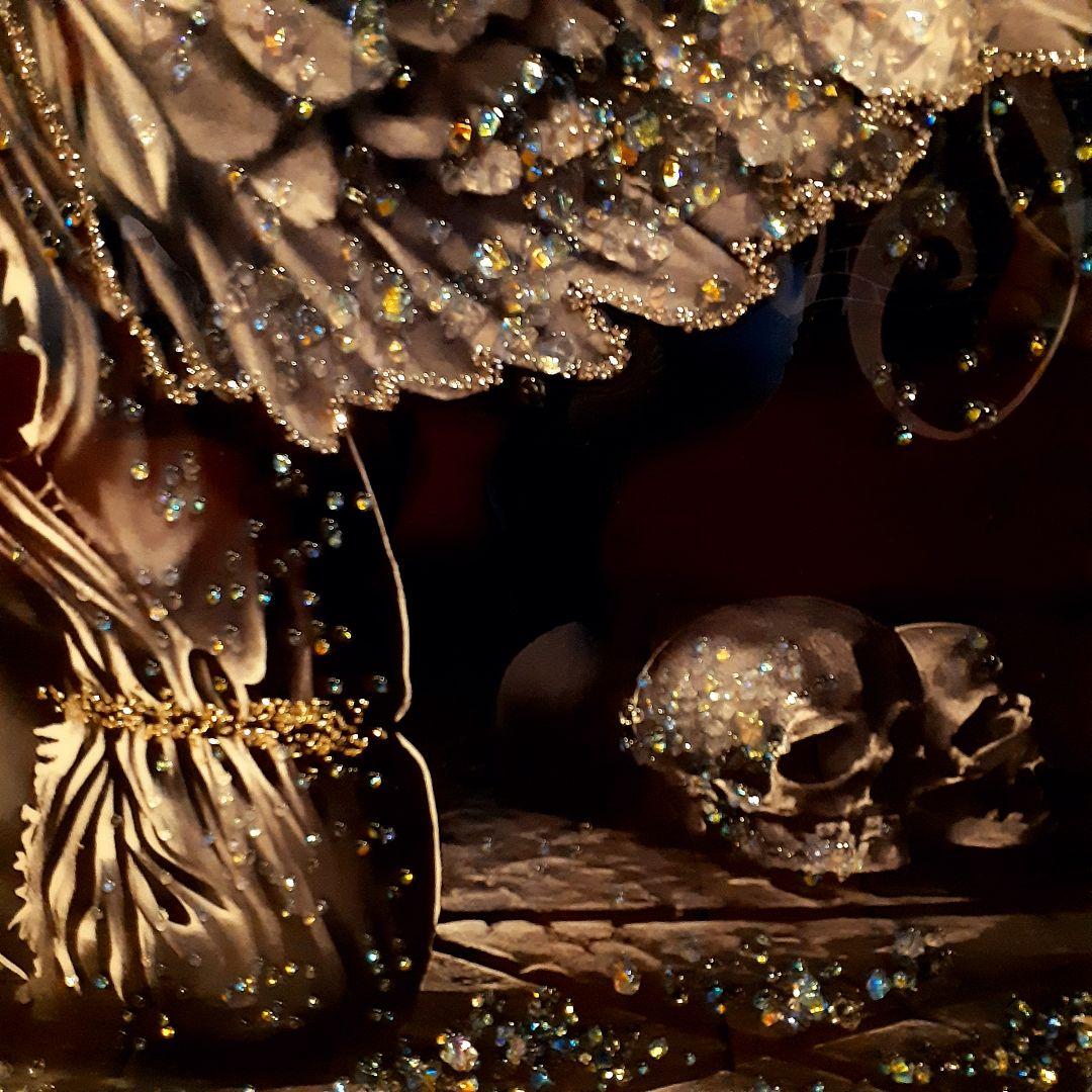 希少　天然水晶石　『天使と悪魔の少女』　ダイヤモンドアート　160×90cm