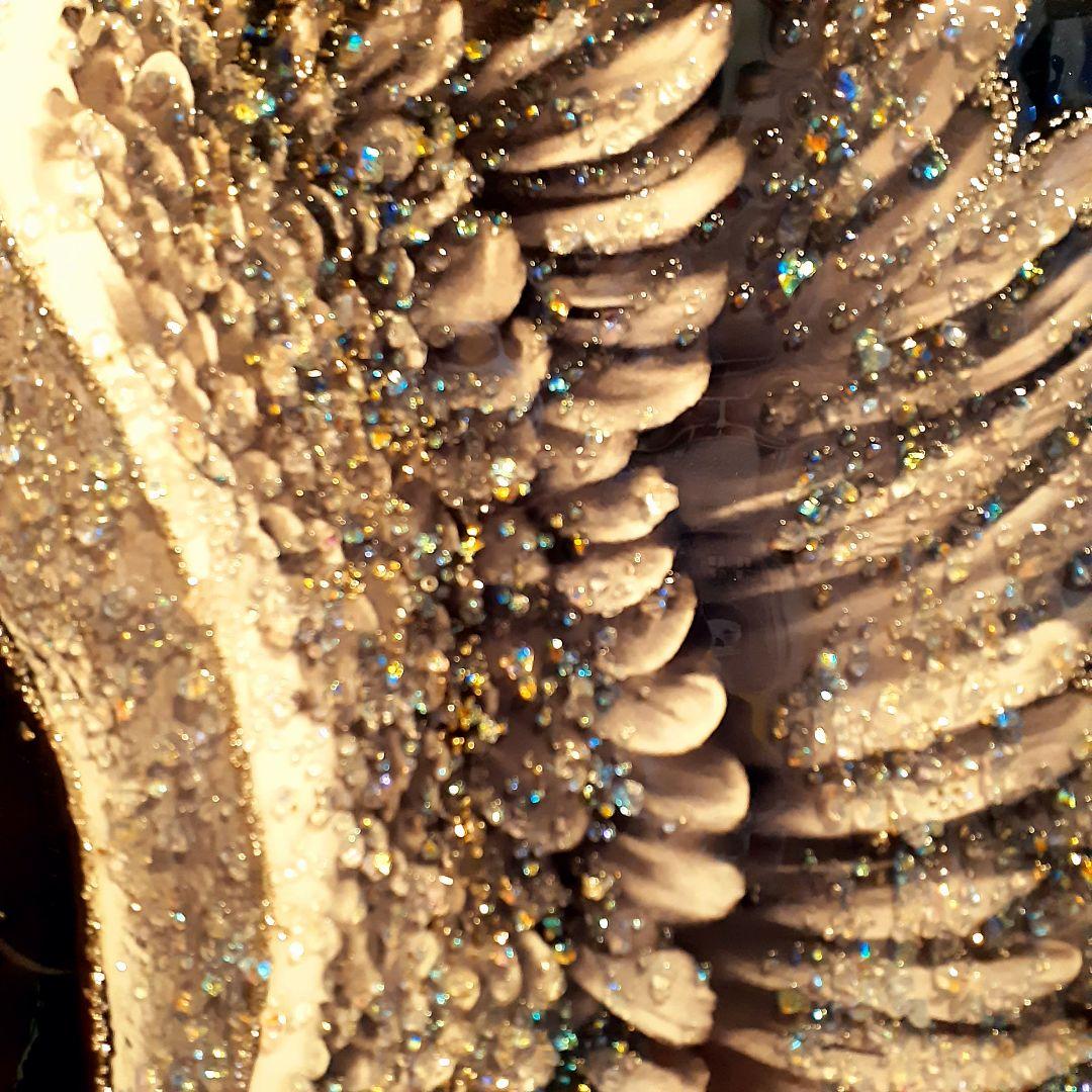 希少　天然水晶石　『天使と悪魔の少女』　ダイヤモンドアート　160×90cm