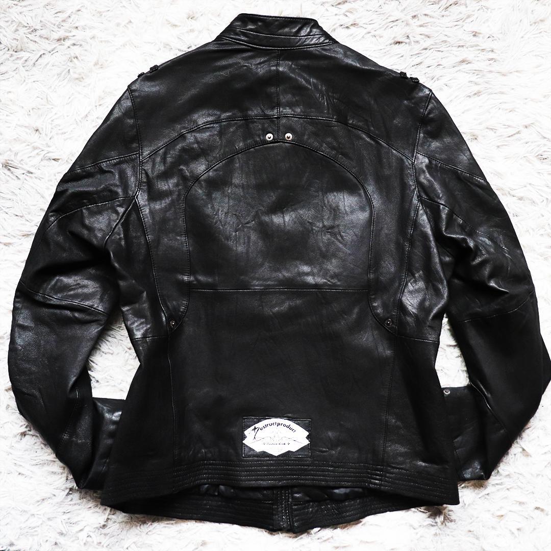 Y2K✨PPFM シングルライダース 羊革 八の字ジップ ギミック ダブルジップ