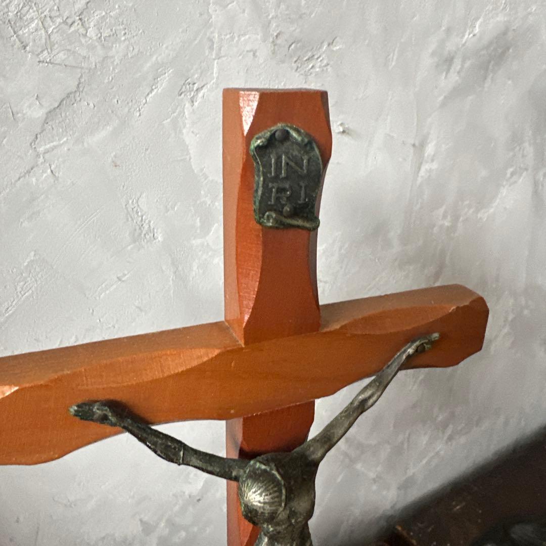 瞬間的お値下げ‼️木製十字架 INRI付き　ヴィンテージ