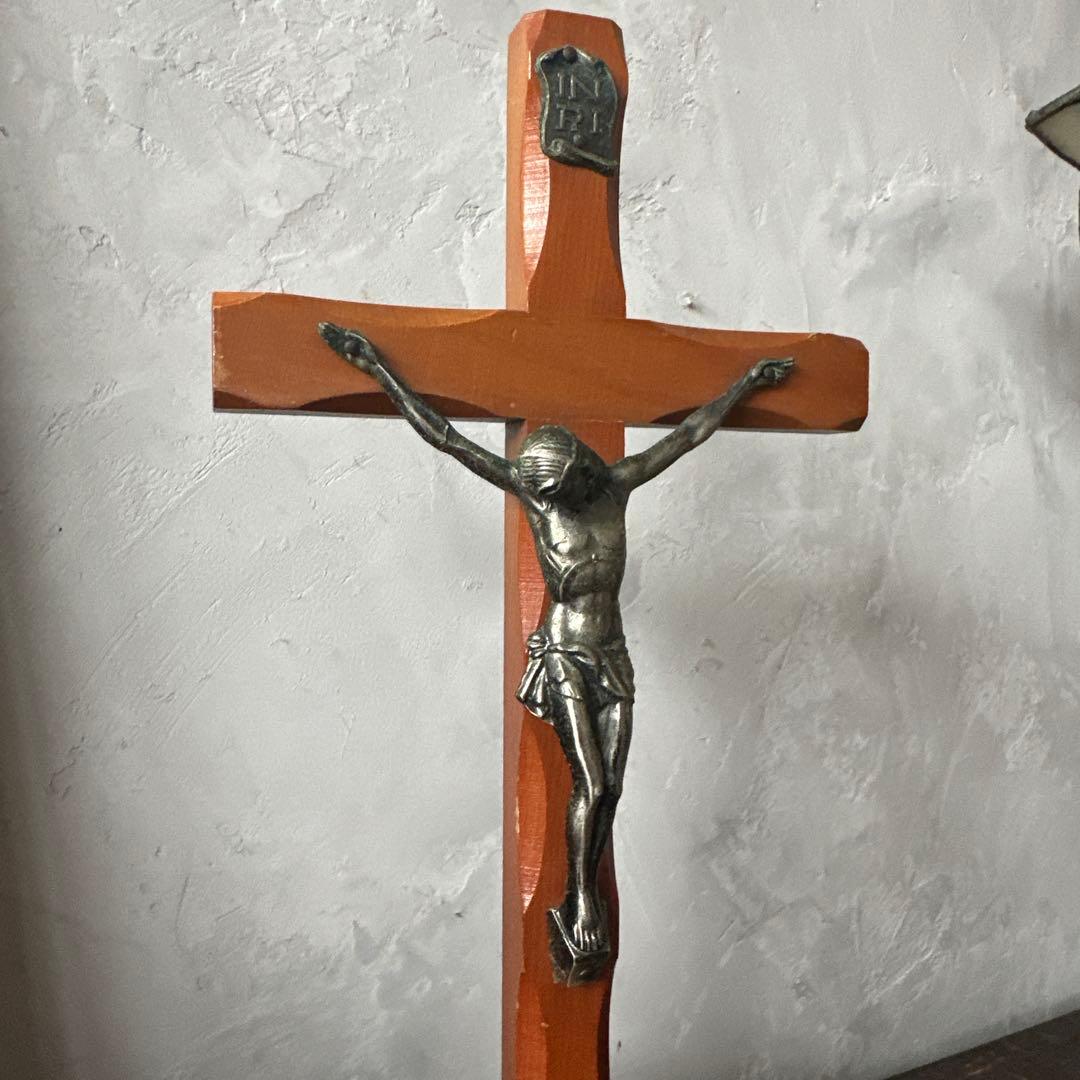 瞬間的お値下げ‼️木製十字架 INRI付き　ヴィンテージ