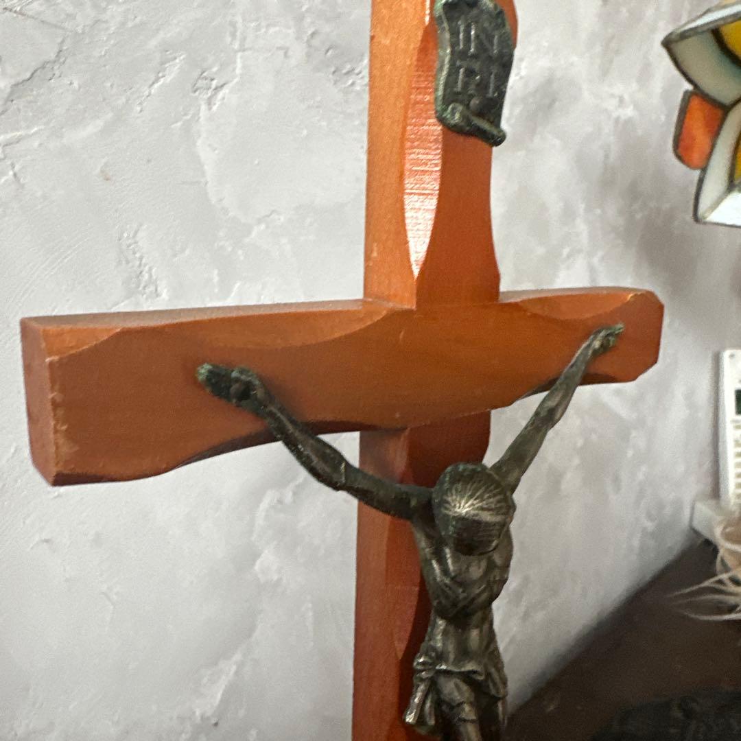 瞬間的お値下げ‼️木製十字架 INRI付き　ヴィンテージ