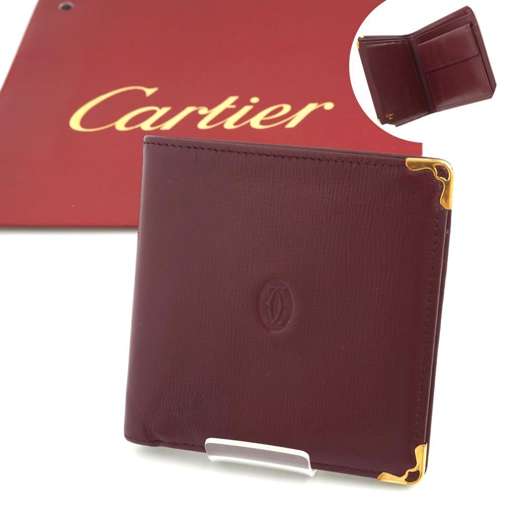 ✨極美品✨　Cartier ミニ財布　マストライン　ドゥーブルC 二つ折り　刻印