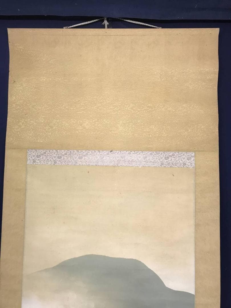 【真作】槙戸寛海/田家の梅雨図/山水図/掛軸/名家伝来/AC-209