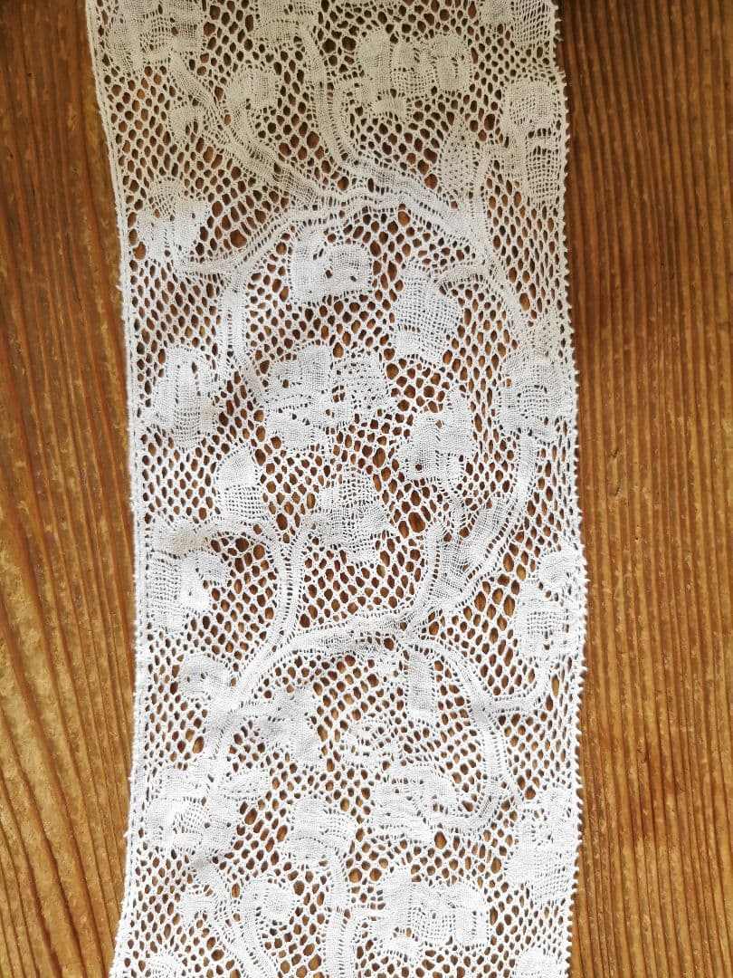 アンティークベルギー バンシュボビンレース ロングマフラー ハンドメイドショール