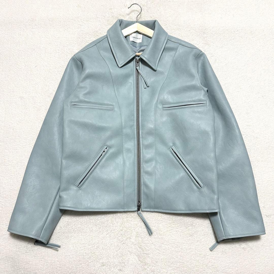 CAMPHOR WOOD ジップ レザー ジャケット M ブルー系