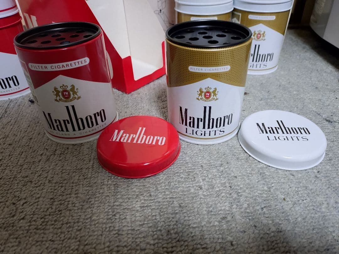 Marlboro缶灰皿 8缶セット　キンマル　アカマル