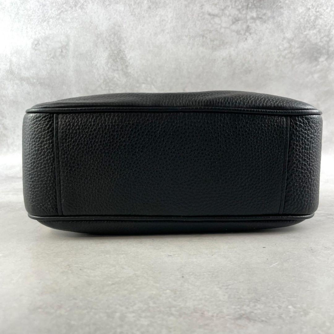 極美品 コーチ ジェス 2way カメラバッグ ダブルジップ シボ革 ブラック