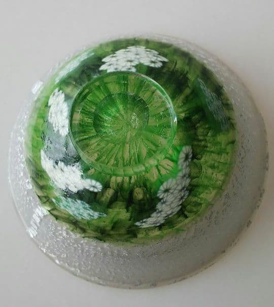 ★花のムリーニと銀箔★インカルモ茶碗