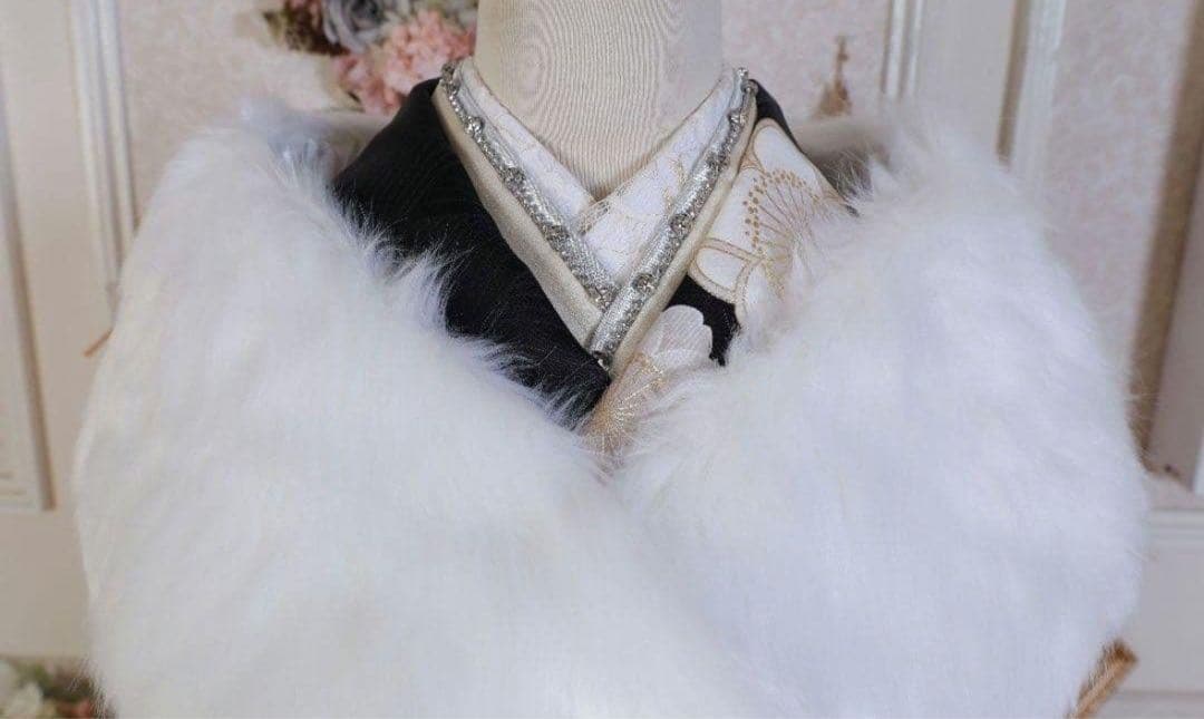 振袖 セット 黒白 ファーつき