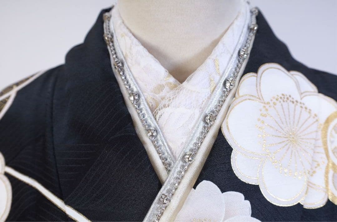 振袖 セット 黒白 ファーつき