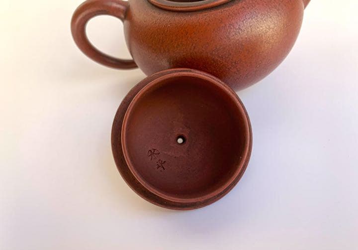 中国古玩 唐物  孟臣 水平壺 単孔 朱泥 急須 時代物  煎茶道具