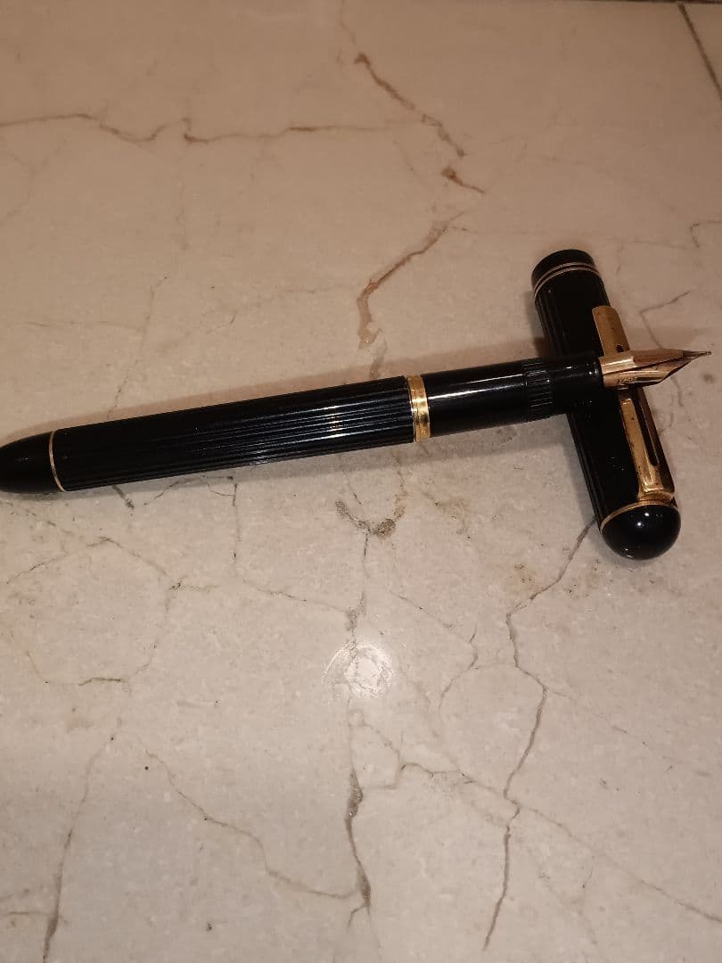 万年筆 黒と金のアクセント、パイロットペン先14K.585