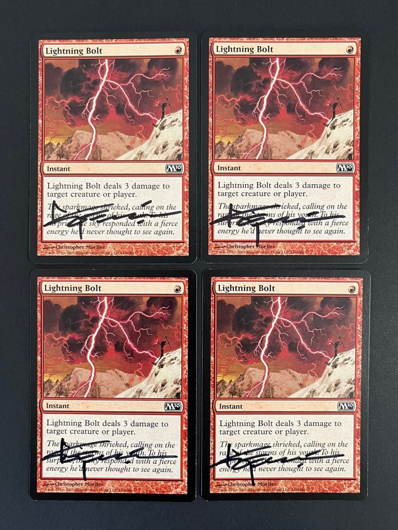 MTG 稲妻 Lightning Bolt 英語 サインド 4枚セット