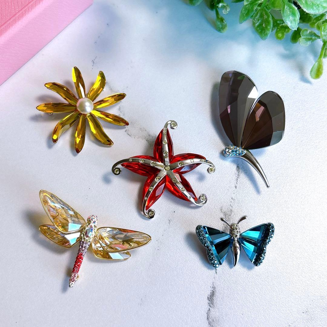 美品❣　スワロフスキー　ブローチ　5点セット