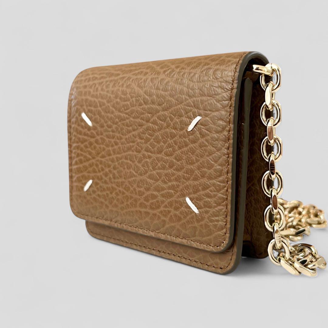 未使用品 メゾンマルジェラ チェーンウォレット ブラウン 財布 ミニ