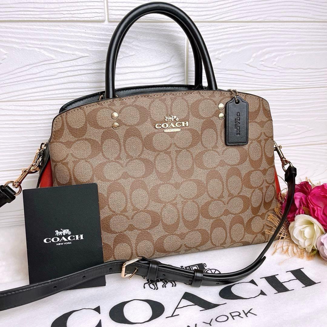 極美品☆COACHコーチ 2wayショルダーバッグ ブラウン シグネチャー
