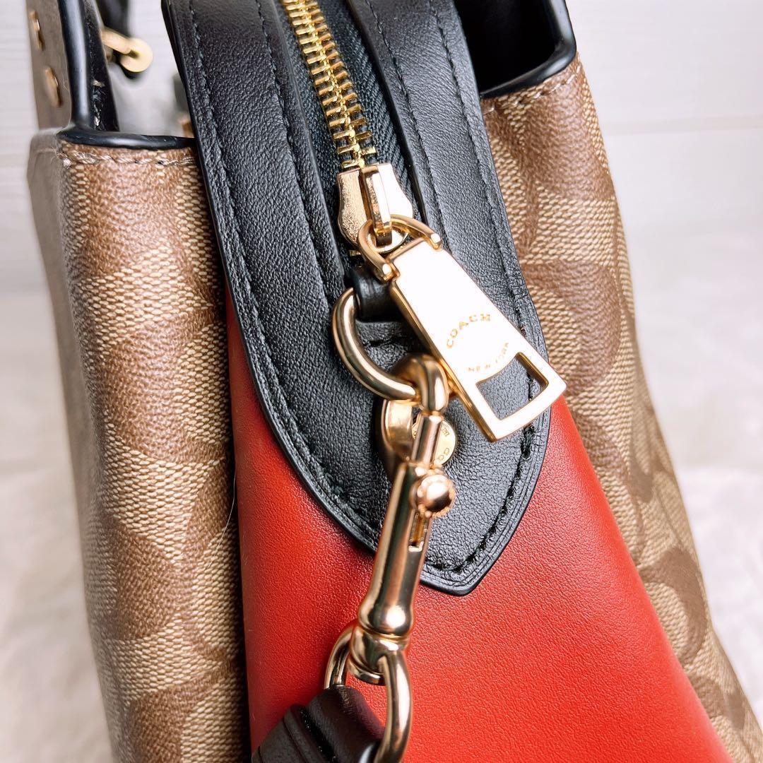 極美品☆COACHコーチ 2wayショルダーバッグ ブラウン シグネチャー