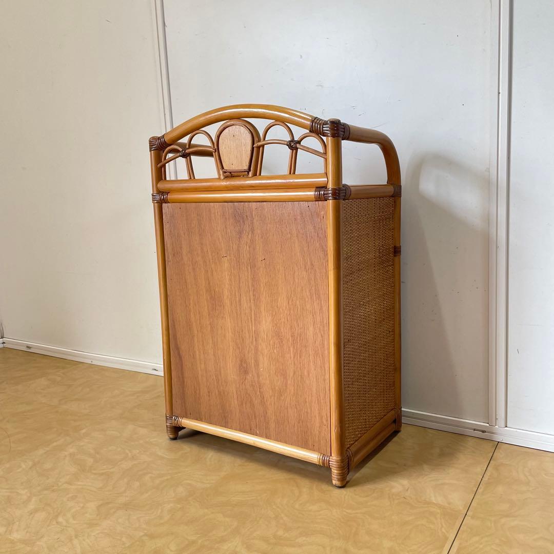 籐 ラタン 4段チェスト 引き出し 収納 タンス 箪笥 電話台 ビンテージ