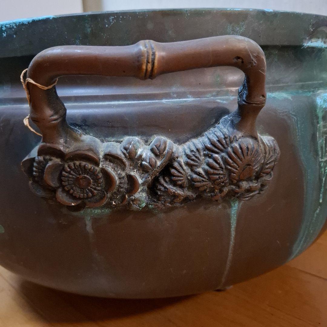 伝統工芸　工芸美術　大火鉢　丸火鉢　銅製火鉢　大型火鉢　 銅製　銅器　古銅