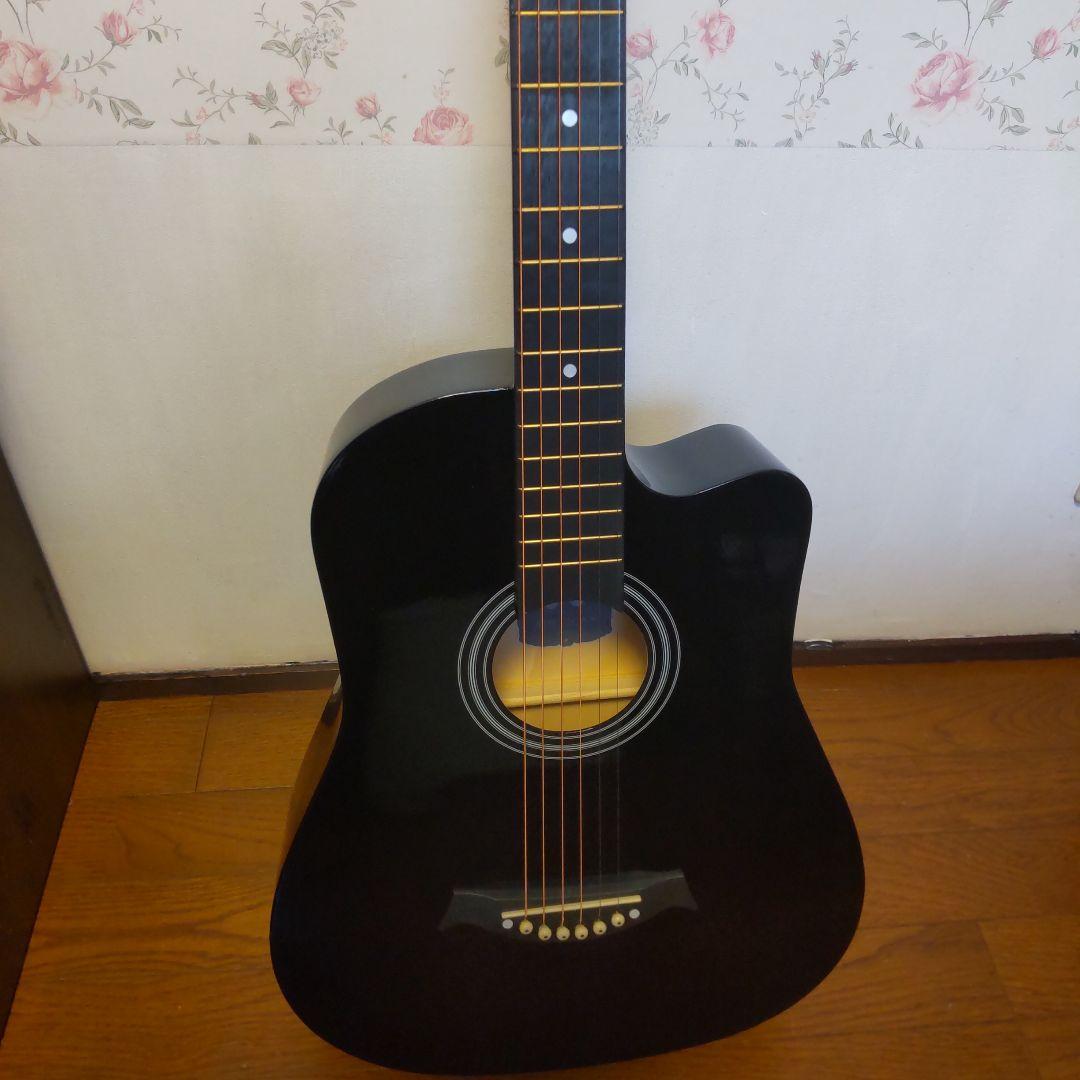 新品！格安！かっこいい！カッタウェイデザイン アコースティックギター 付属品付