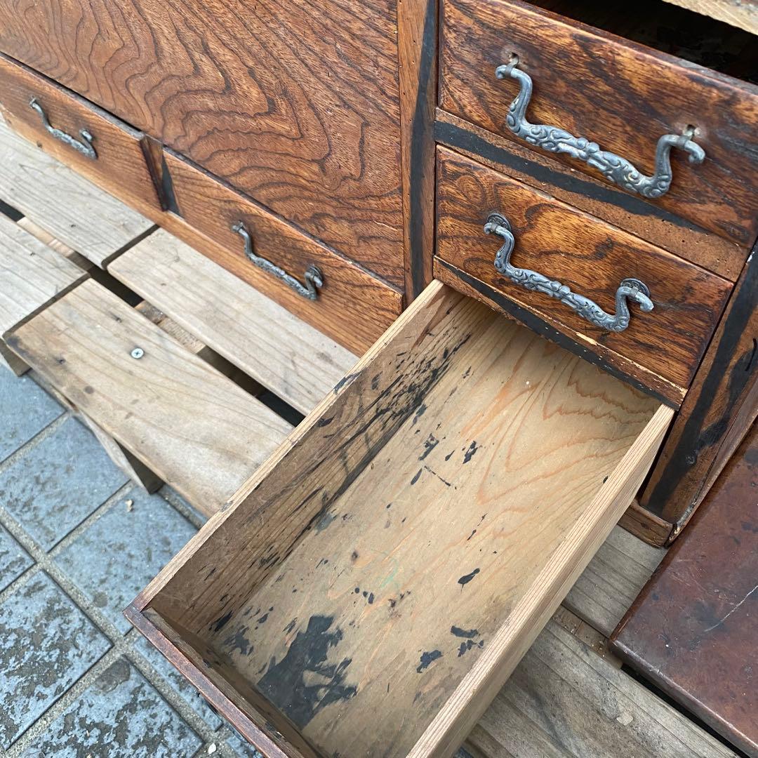 時代物 長火鉢 5杯 引き出し付き 古道具 昭和レトロ 古民家 インテリア