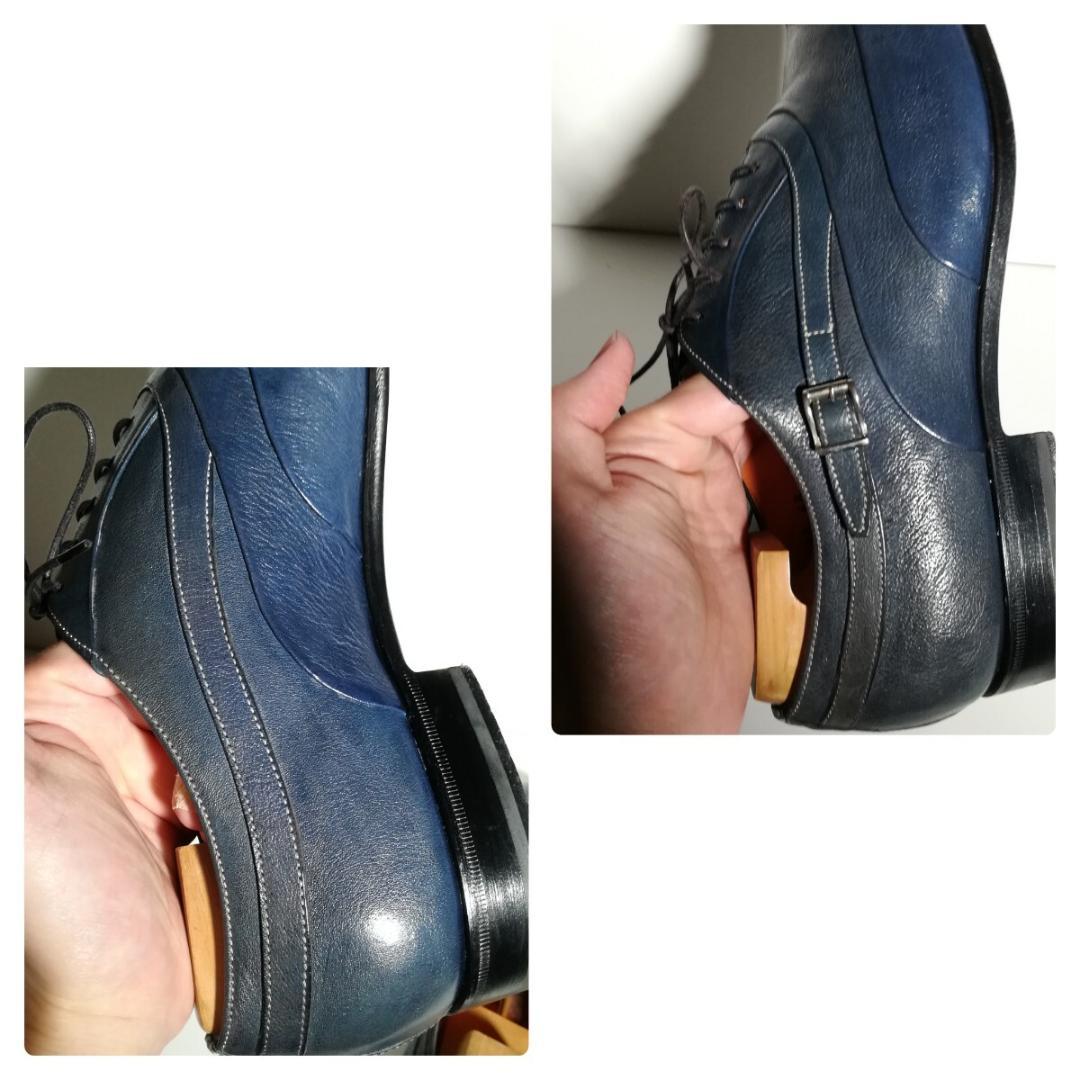 d0227 良品 値下げ不可 サントーニ ウイングチップ 8 1/2 ネイビー