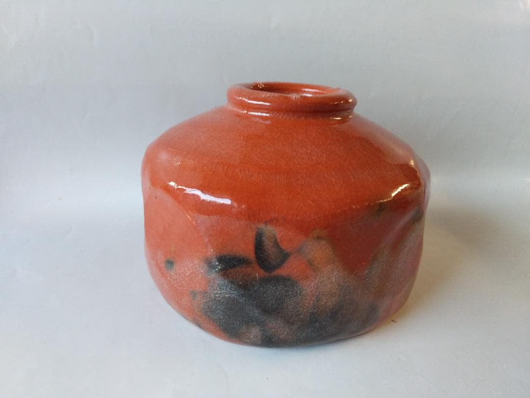 楽焼 佐々木松楽 作 赤楽茶碗 東福寺 西部文浄 書付 銘『清友』抹茶碗 新品