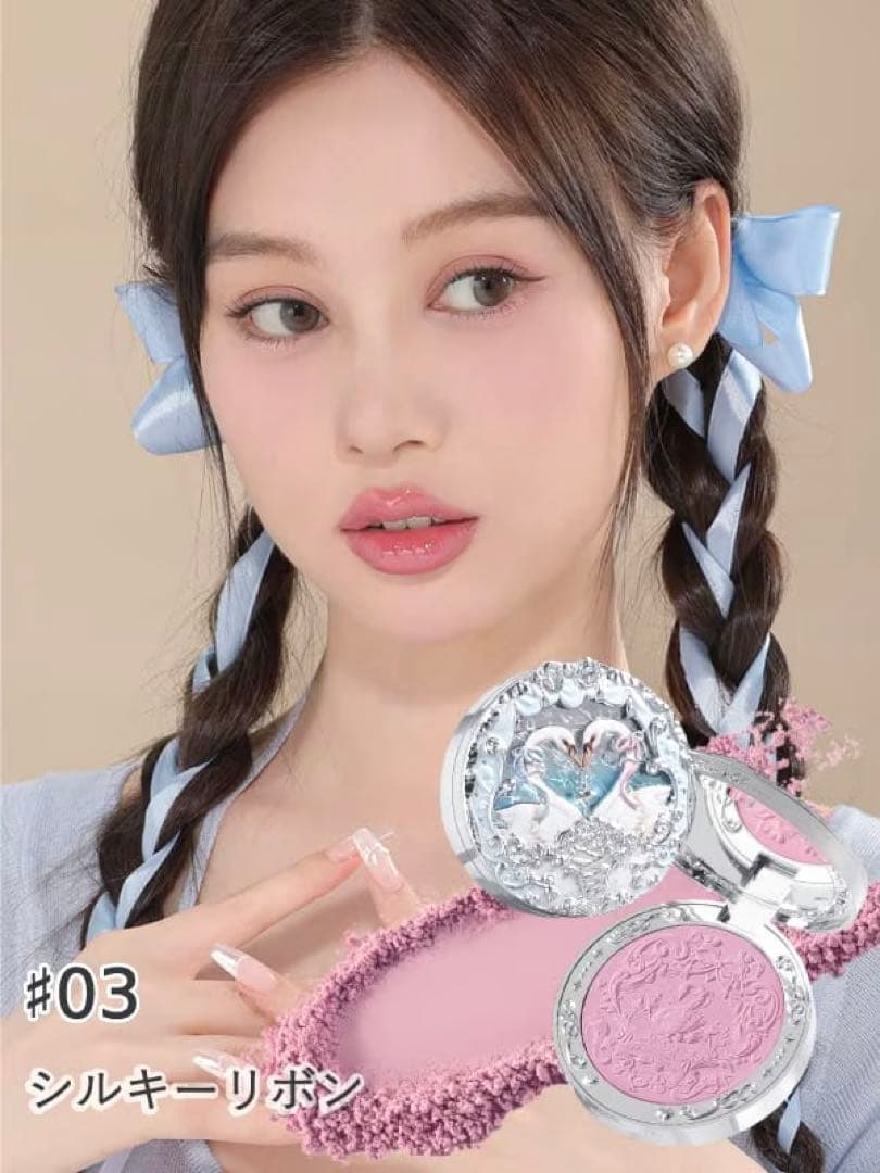 【新品7点セット】フラワーノーズ　スワンバレエ　手鏡＆チーク＆メイクブラシ＆口紅