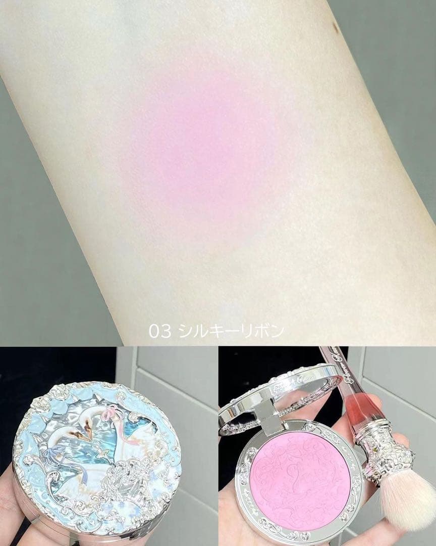 【新品7点セット】フラワーノーズ　スワンバレエ　手鏡＆チーク＆メイクブラシ＆口紅