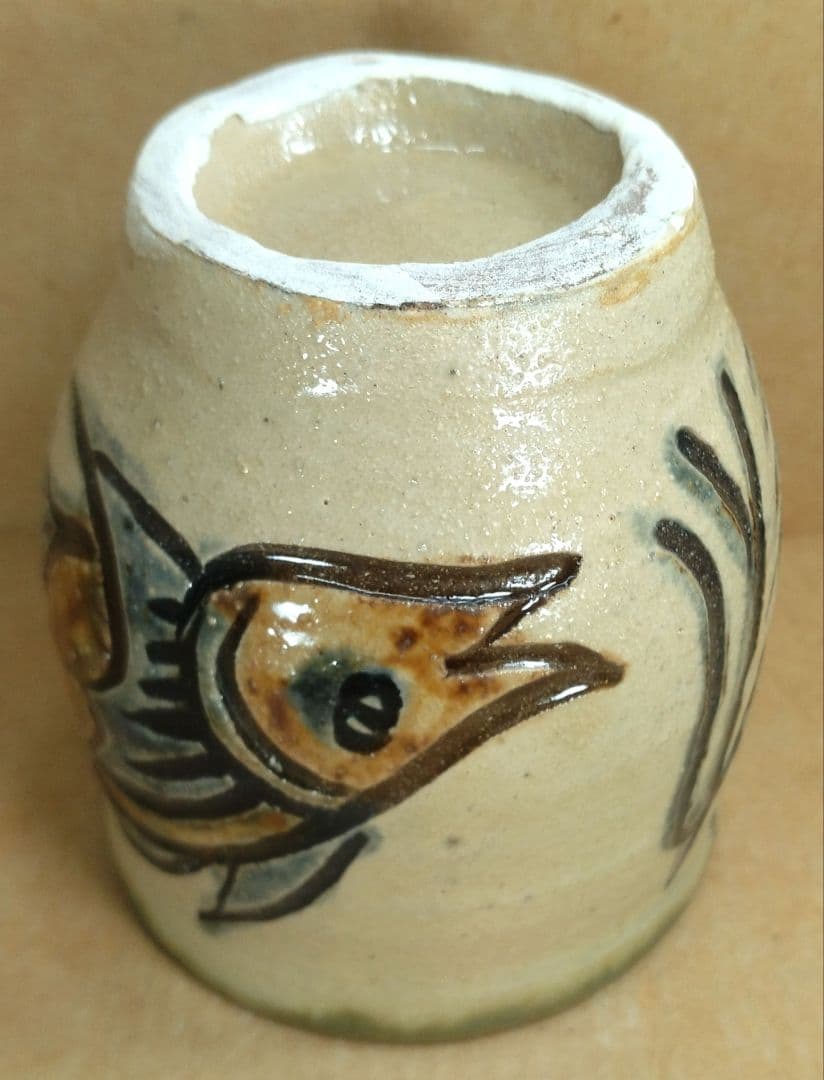 【本物保証】金城次郎 海老魚文湯呑 共箱 栞 人間国宝 壺屋焼 壷屋焼 やちむん