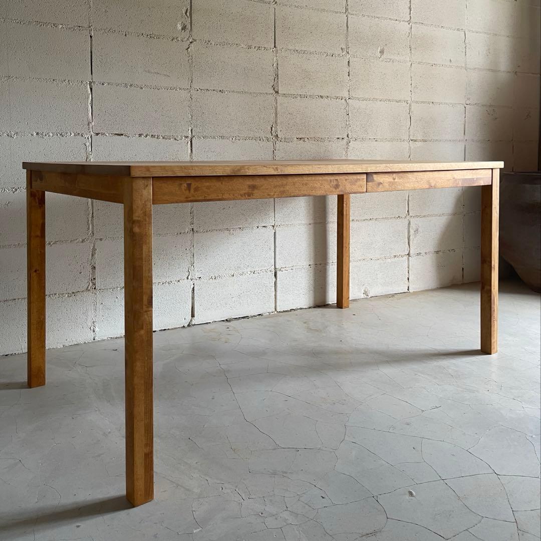 美品　MUJI 無印良品　オーク無垢材　ダイニングテーブル　引出し付