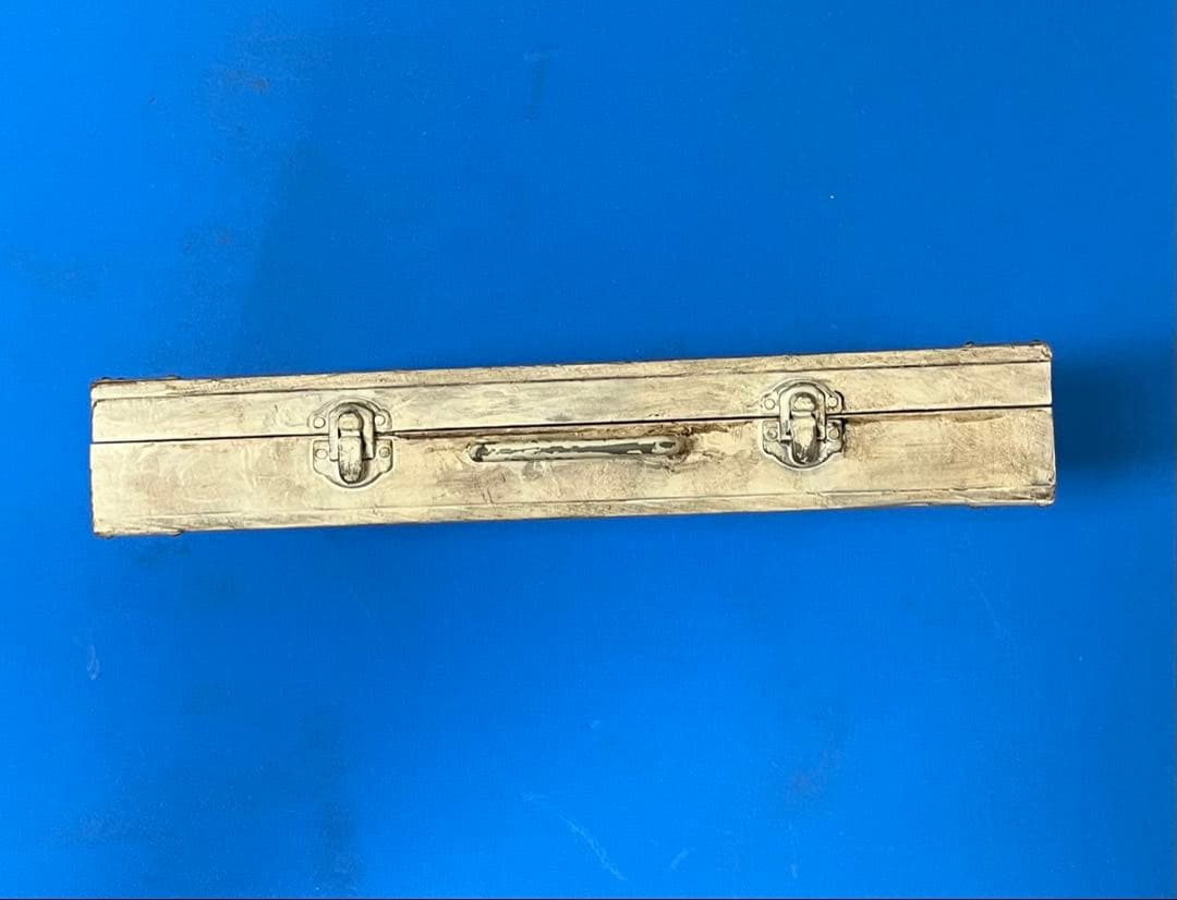 木製ツールボックス　アンティーク調　アーリーアメリカンカラー　小物入れ